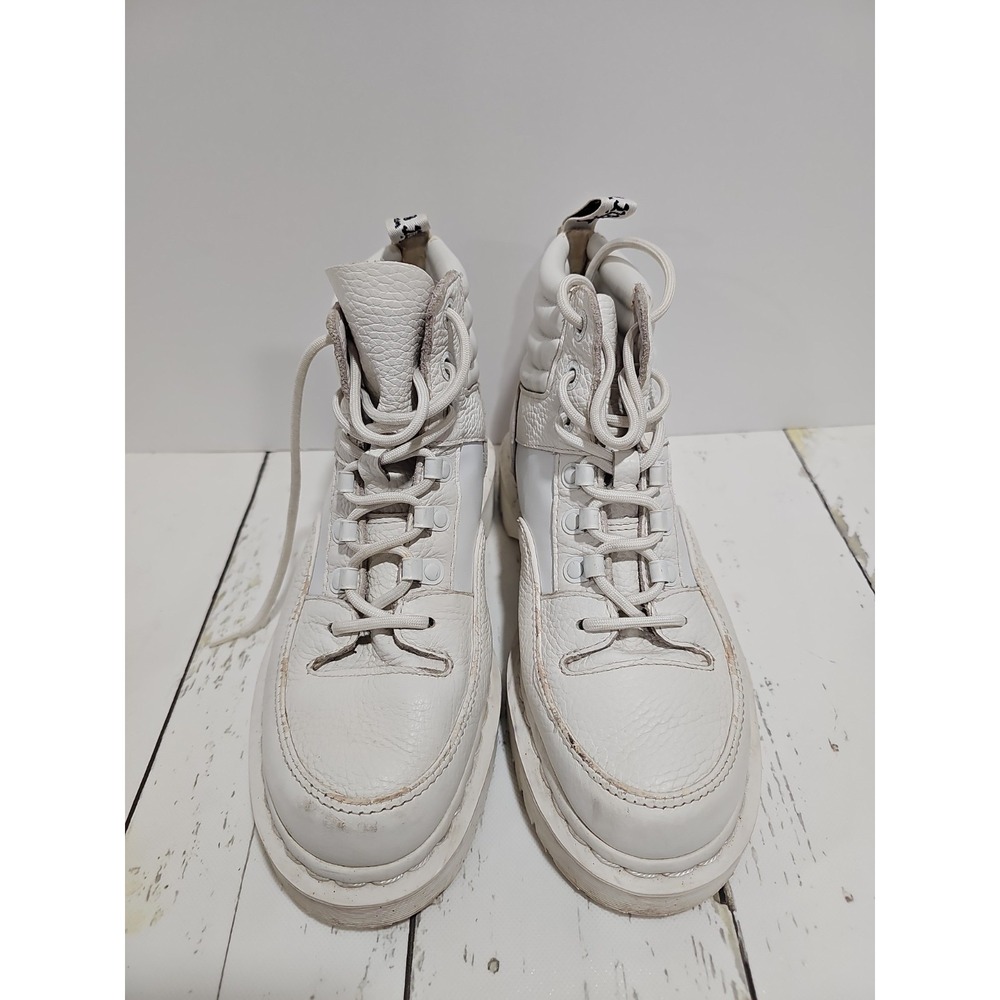 Dr Martens 939 White Leather Hiker Boots Padded Collar Ankle Womens Size 8 - Picture 6 of 16